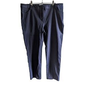 Women's Pure Collection Blue Cotton Stretch Trousers Size 18 Inseam 29